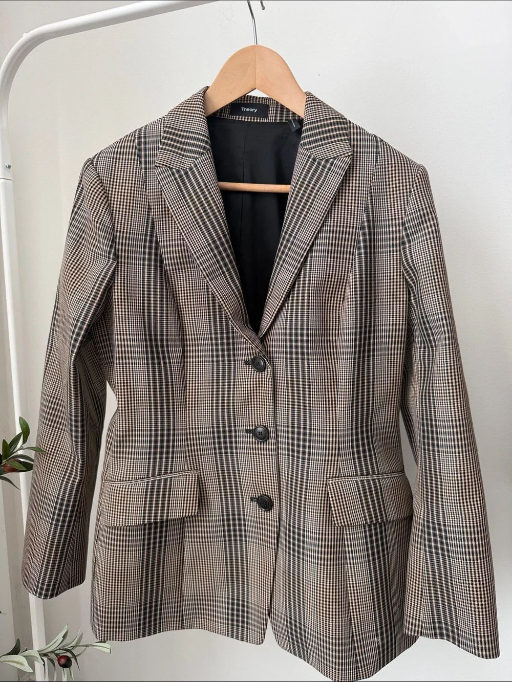 Theory Plaid Blazer Size 12